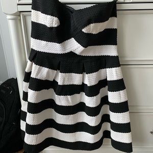 Striped Ribbed Peplum Dress